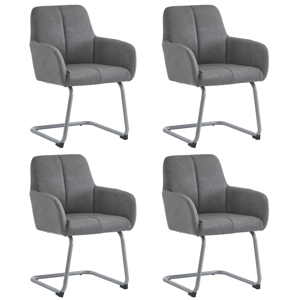 Sedia da Pranzo Set 4 Pezzi con Gambe in Metallo ¨C Xylo ¨C Grigio