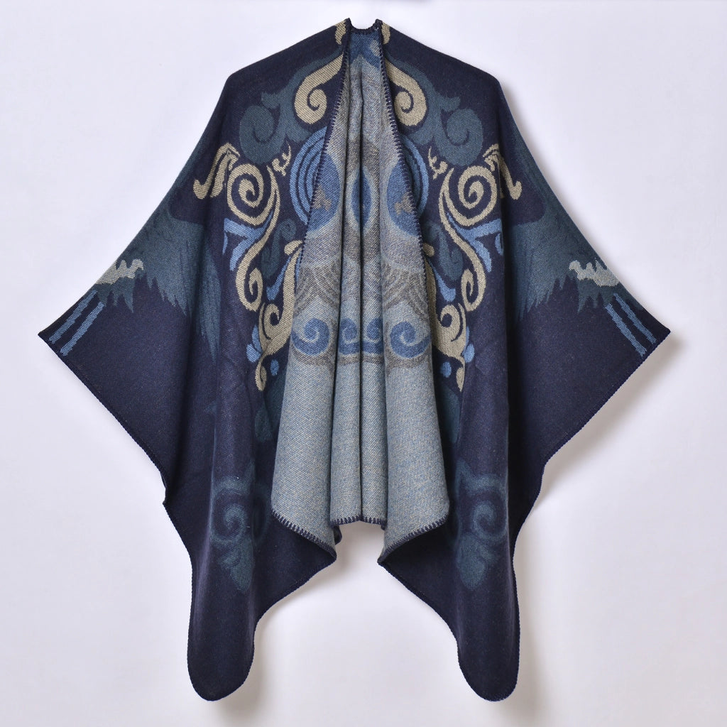 Nuova sciarpa/scialle da donna in jacquard, spessa e calda.