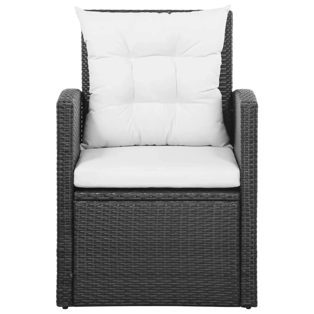 Set di mobili da giardino mobili da esterno 5 pezzi con cuscini resina intrecciata nera 02_0016494