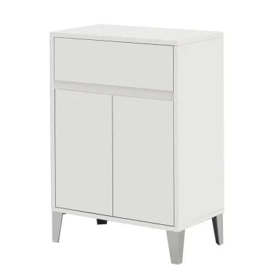 Mobiletto multiuso da 60 cm Way 2 ante e un cassetto bianco lucido