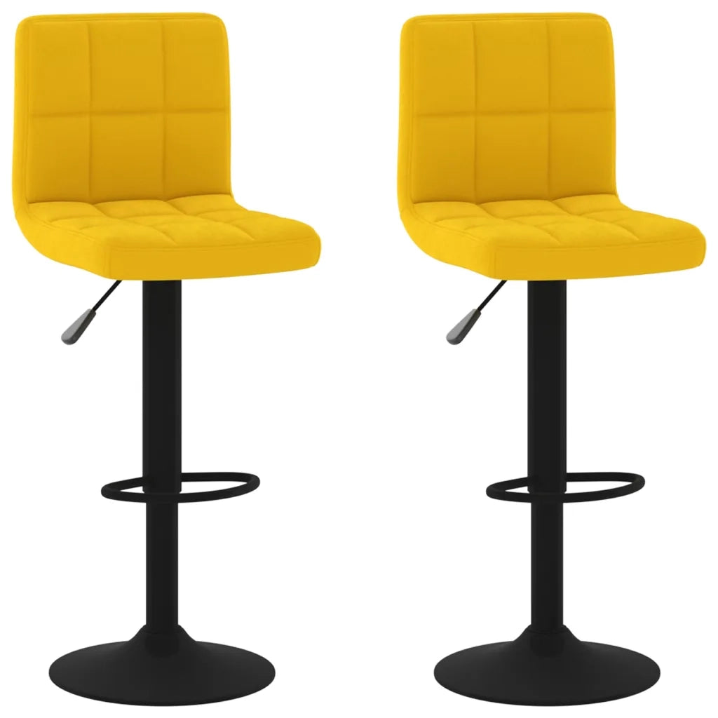 Sgabelli da Bar 2 pz Giallo Senape in Velluto cod mxl 55741