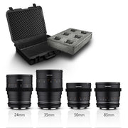 set di custodie per VDSLR MF 24/35/50/85 MK2 compatibile con Sony E