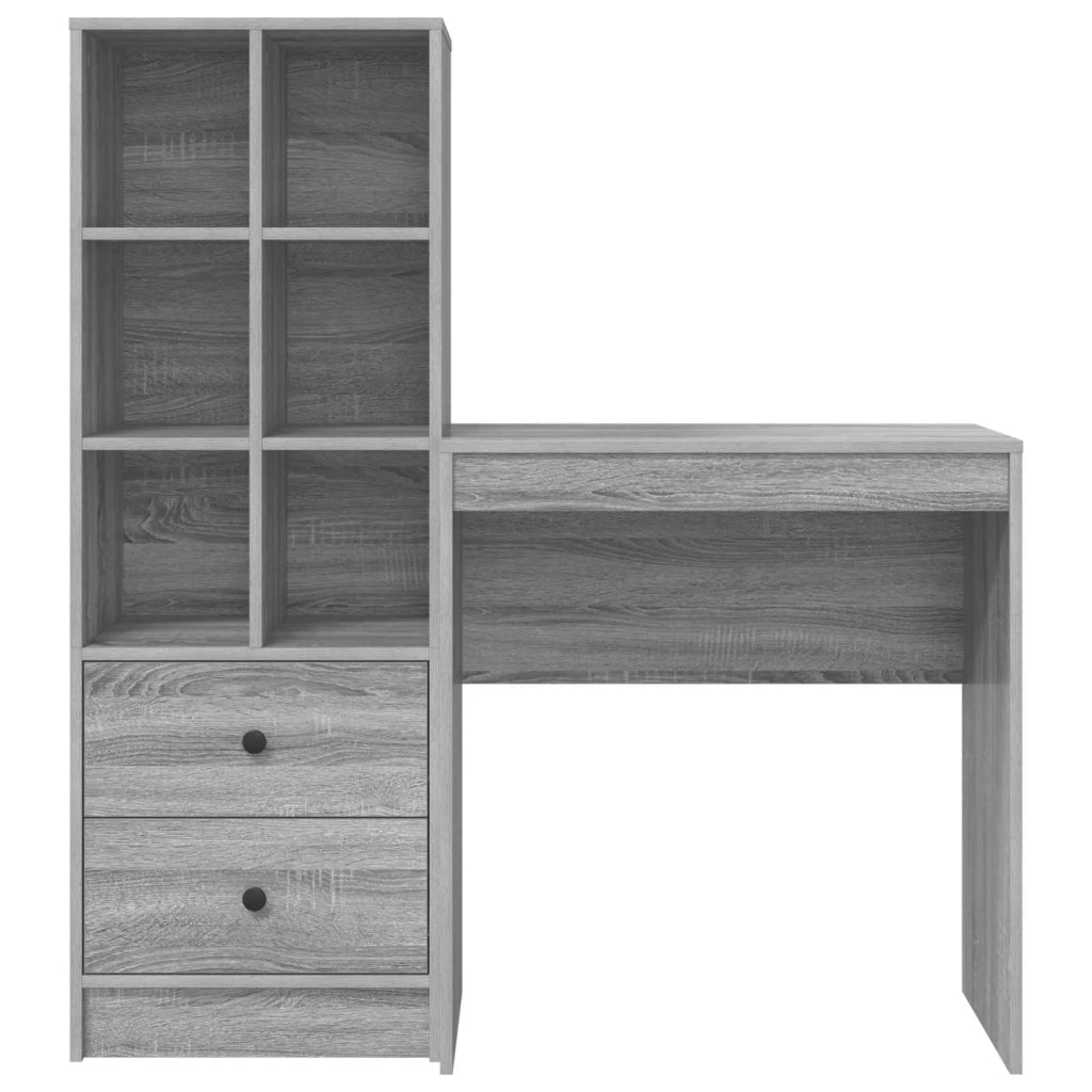 Scrivania con cassetto con lo scaffale 2 pcs Grigio Sonoma 3337310