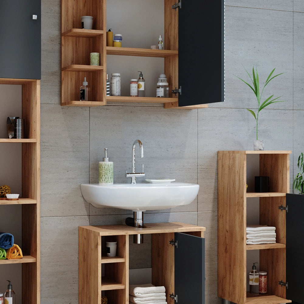 Vicco Set mobili bagno Rovere 2 parti
