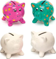 Borsa di Ricarica Ceramica "Maiale" 4 pezzi - Cassetto Decorativo per Soldi