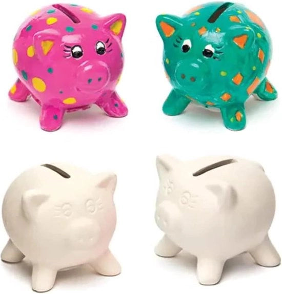 Borsa di Ricarica Ceramica "Maiale" 4 pezzi - Cassetto Decorativo per Soldi
