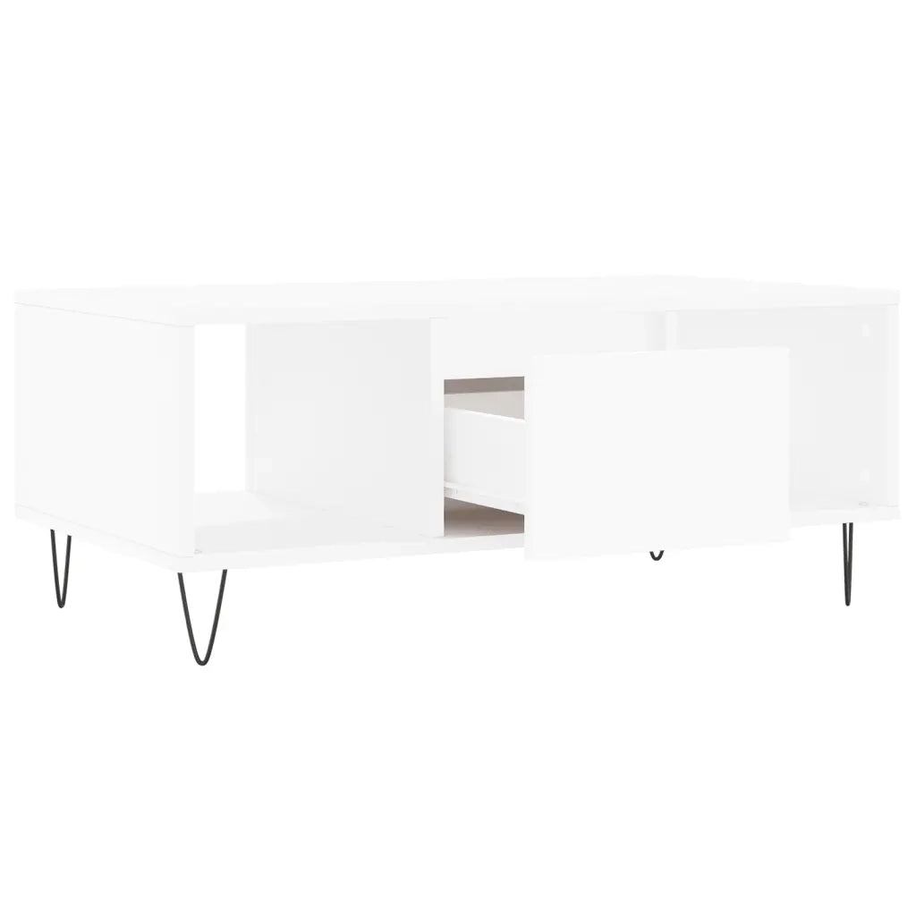 Tavolino da Salotto-Tavolino da soggiorno-Tavolo Bianco 90x50x36,5 cm in Legno Multistrato 463261