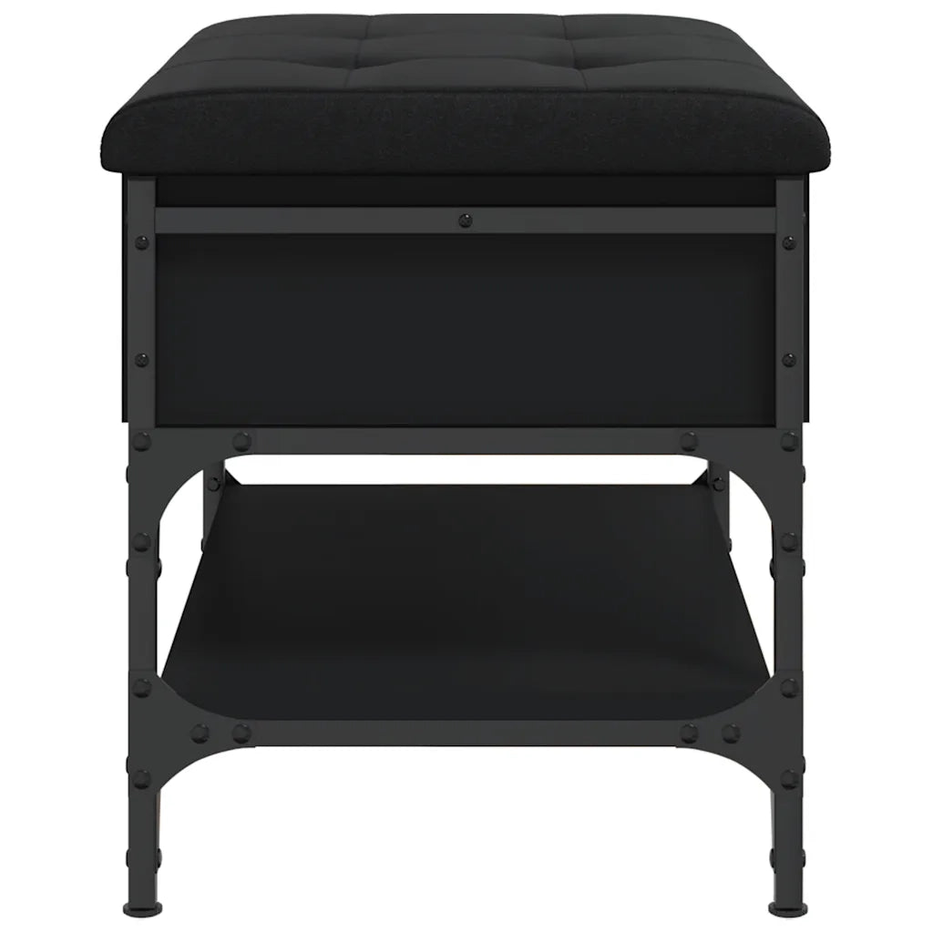 Panca Porta Scarpe-Sgabello-Panca Scarpiera Nera 62x42x45 cm in Legno Multistrato