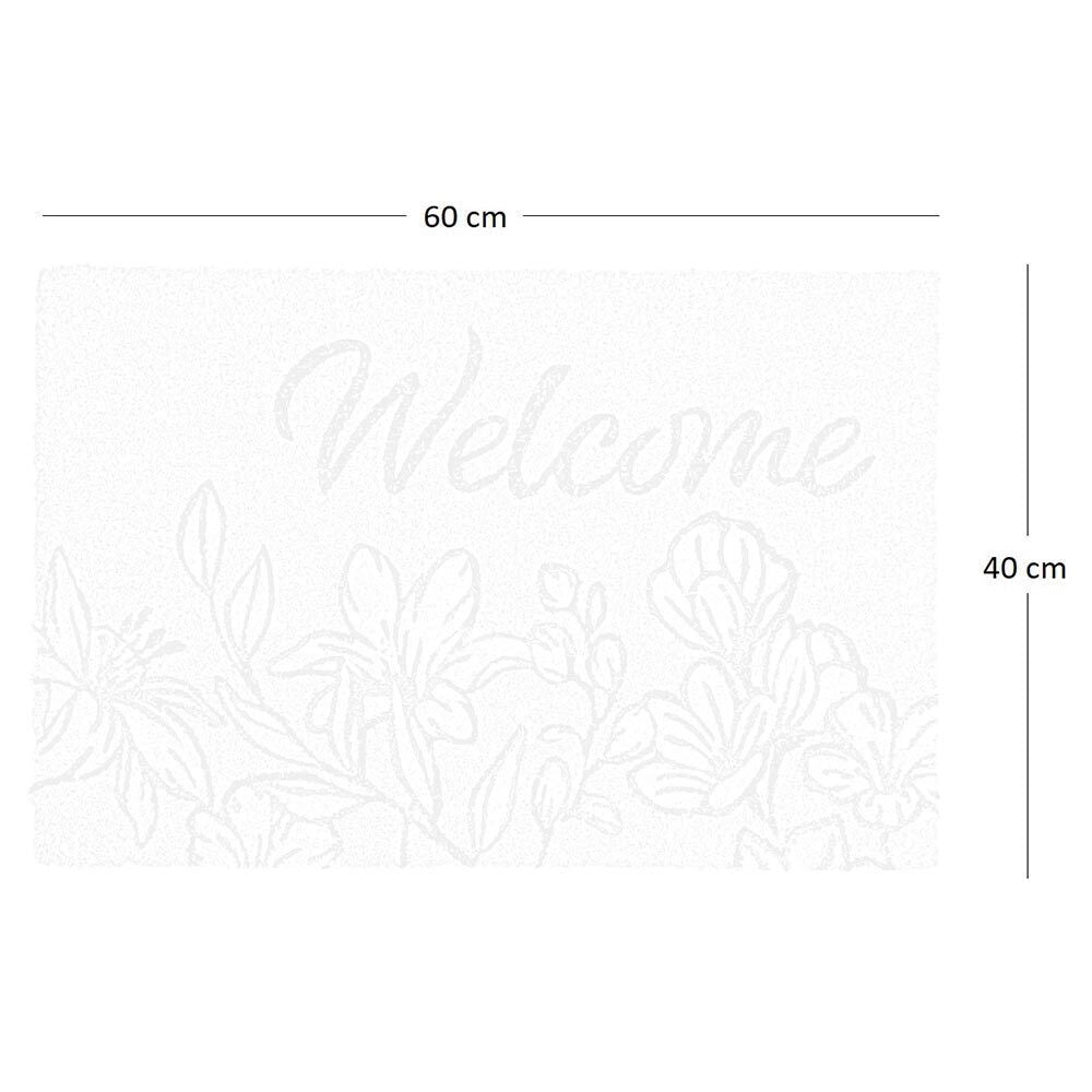 Zerbino classico rettangolare in cocco fiori cm 40 x cm 60