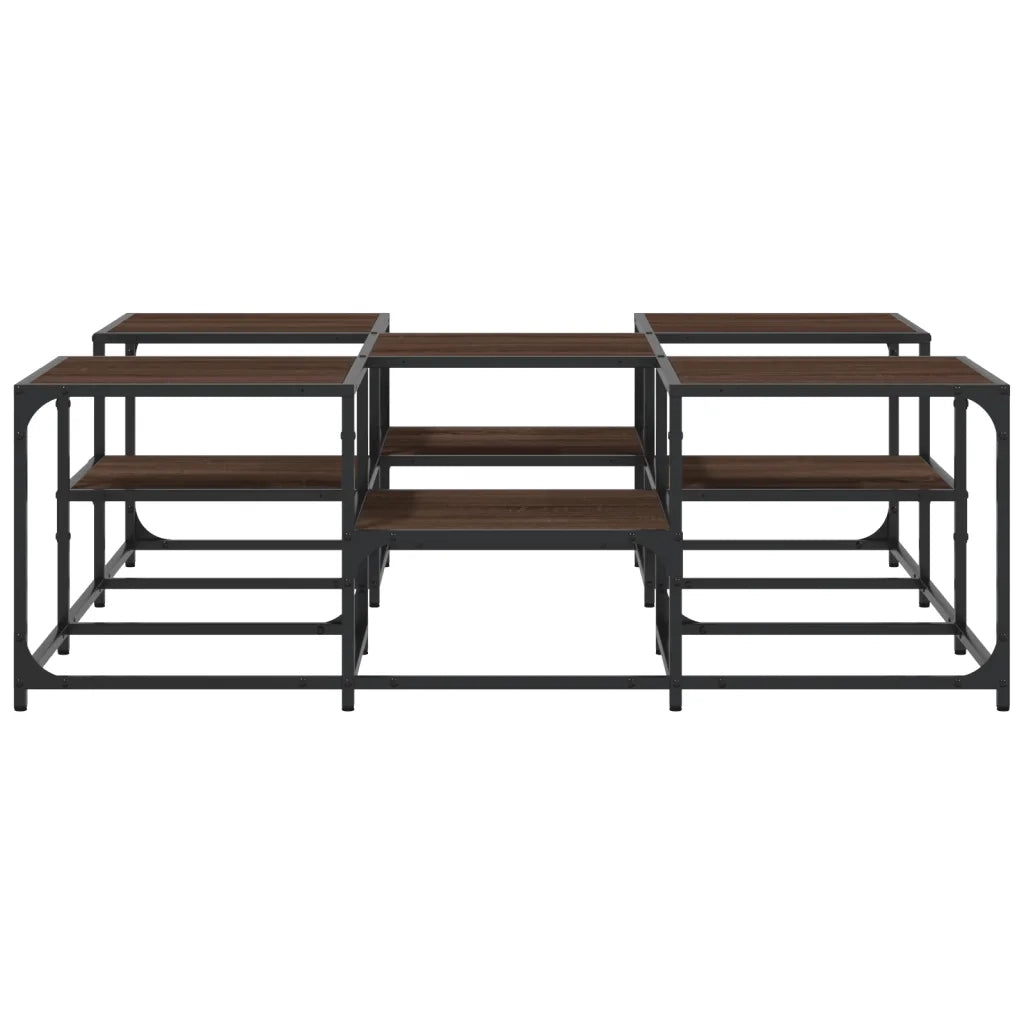 Tavolino Salotto-Tavolino da soggiorno-Tavolo Rovere Marrone 121x121x40 cm Legno Multistrato