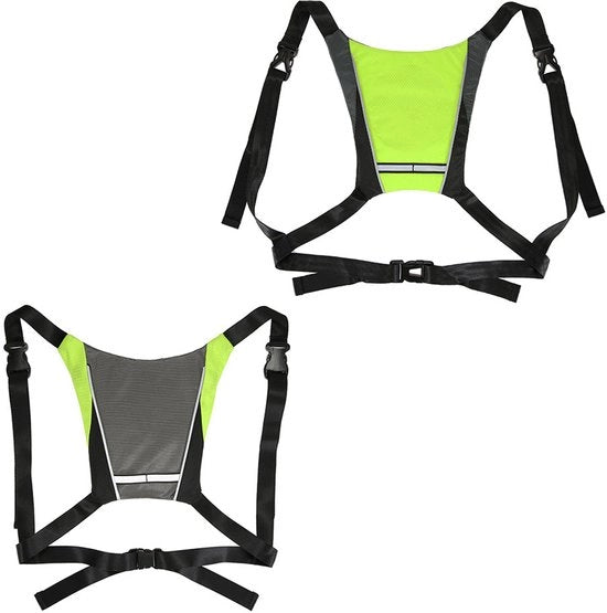 Vestreflettente con LED-flussi, illuminazione e comando a distanza, adatto per bicicletta, corsa e jogging.