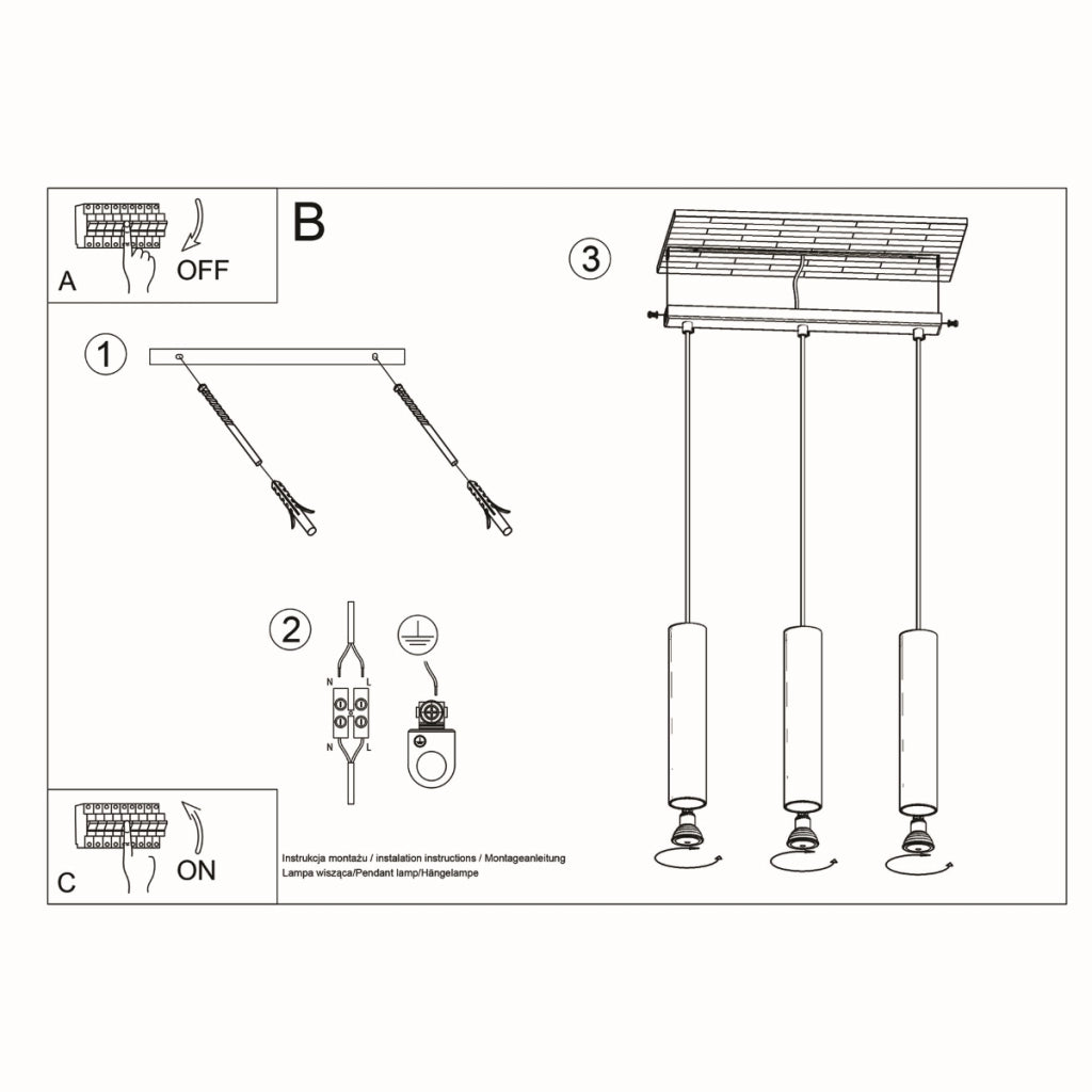 Lampada da parete in acciaio verde oceano Lagos 3xGU10 LED 45x6x90cm bianco