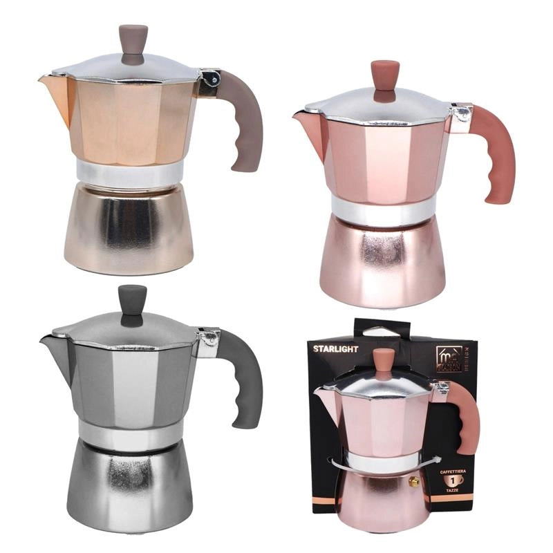 MA MAISON STARLIGHT CAFFETTIERA DA 1 TAZZA CON MANICO ERGONOMICO IN COLORAZIONE ASSORTITÀ