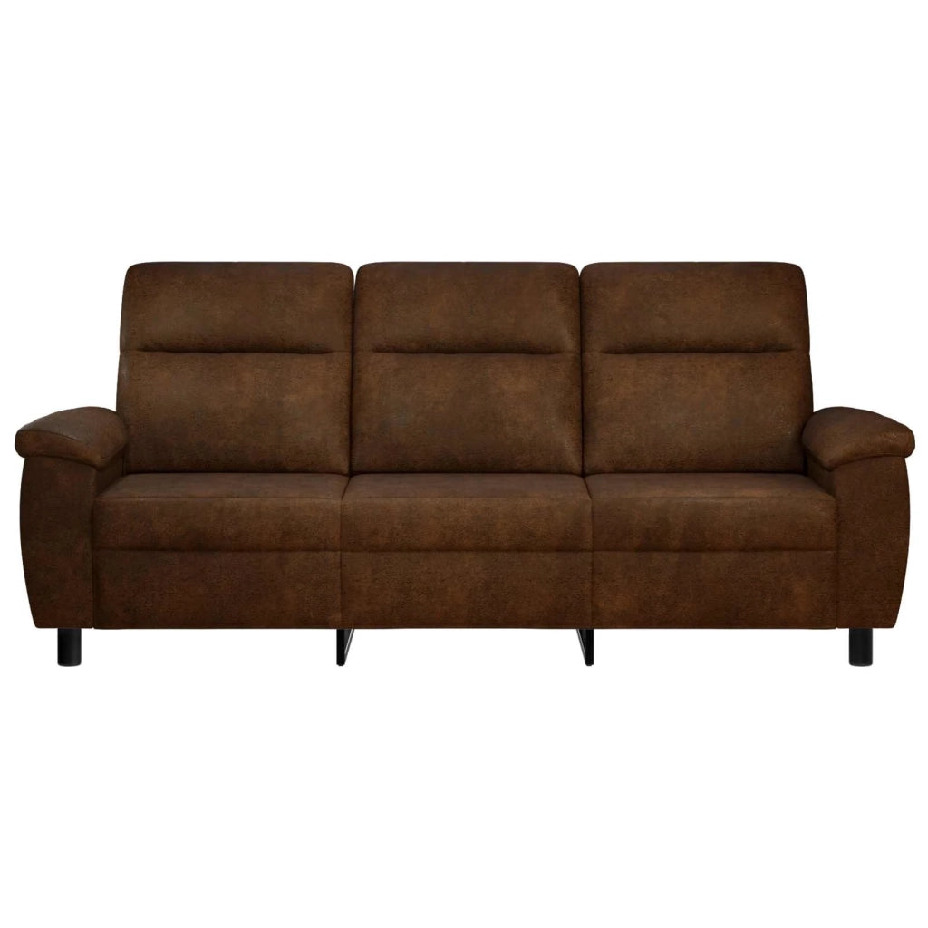 Divano Marrone 214 x 90 x 95 cm Pelle Scamosciata Sintetica 42040983