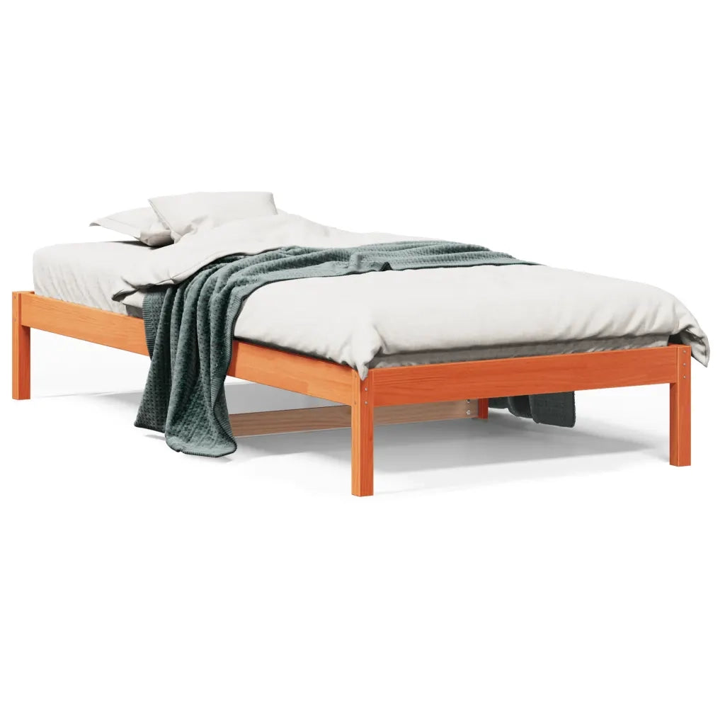 Dormeuse senza Materasso Marrone Cera 90x190 cm Legno di Pino 844407