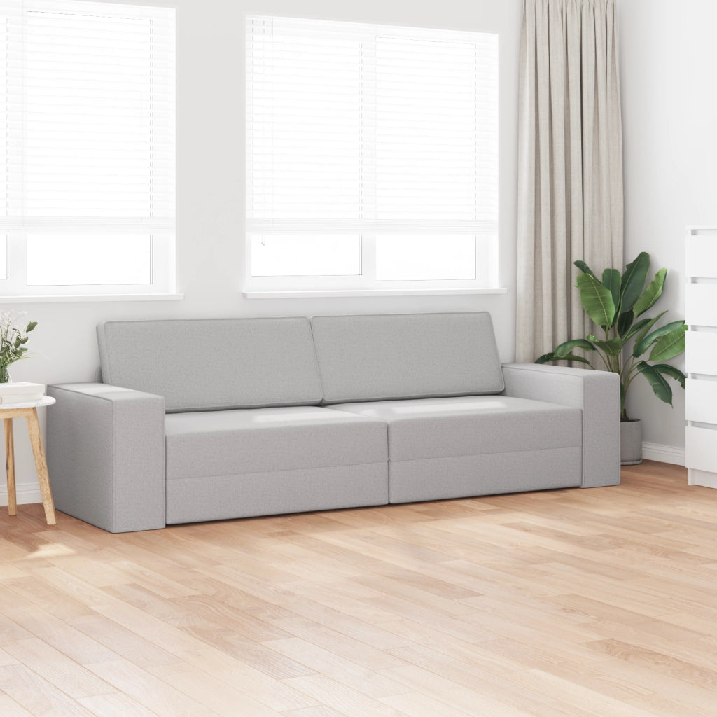 Divano Letto a Terra 2-in-1 Grigio Nuvola 245x150x60.5 cm Tessuto