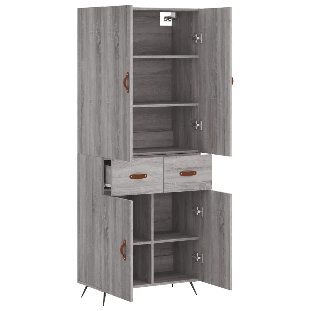 Credenza Grigio Sonoma 69,5x34x180 cm in Legno Multistrato 3198127