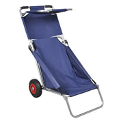 Carrello per la Spiaggia con Ruote Portatile Pieghevole Blu CFW7356148