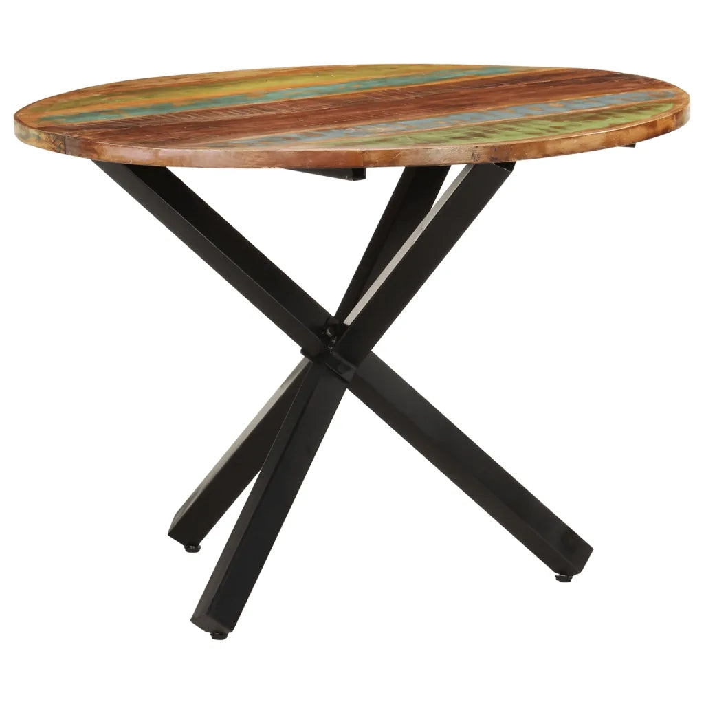Tavolo da Pranzo Rotondo 100x100x75 cm Massello di Recupero 321682