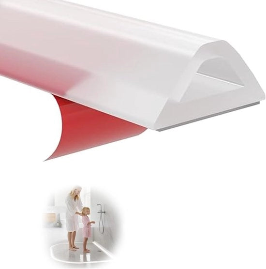 Striscia Autoadesiva Idrorepellente per Doccia e Cucina - Protezione contro Inondazioni, Ideale per Scalini e Angoli (Translucida, 1M)