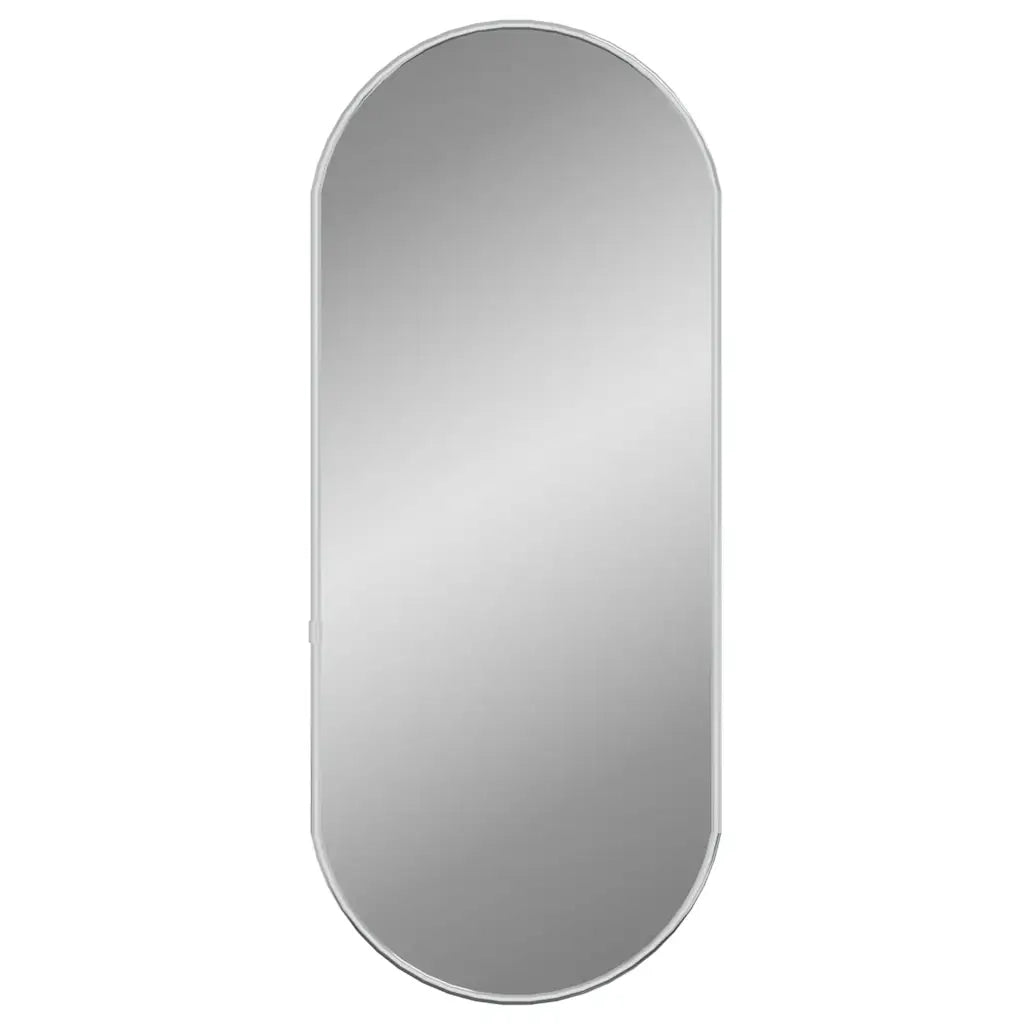 Specchio da Parete-Specchio a Muro-Specchio Decorativo Argento 60x25 cm Ovale