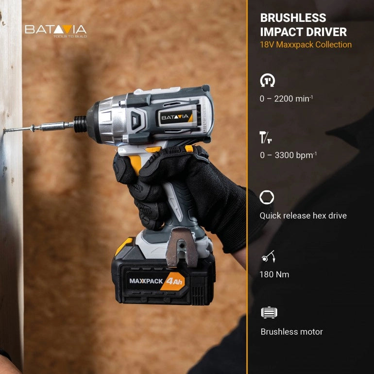 BATAVIA Avvitatore a batteria 18V MAXXPACK | senza spazzole | escl. Caricabatterie