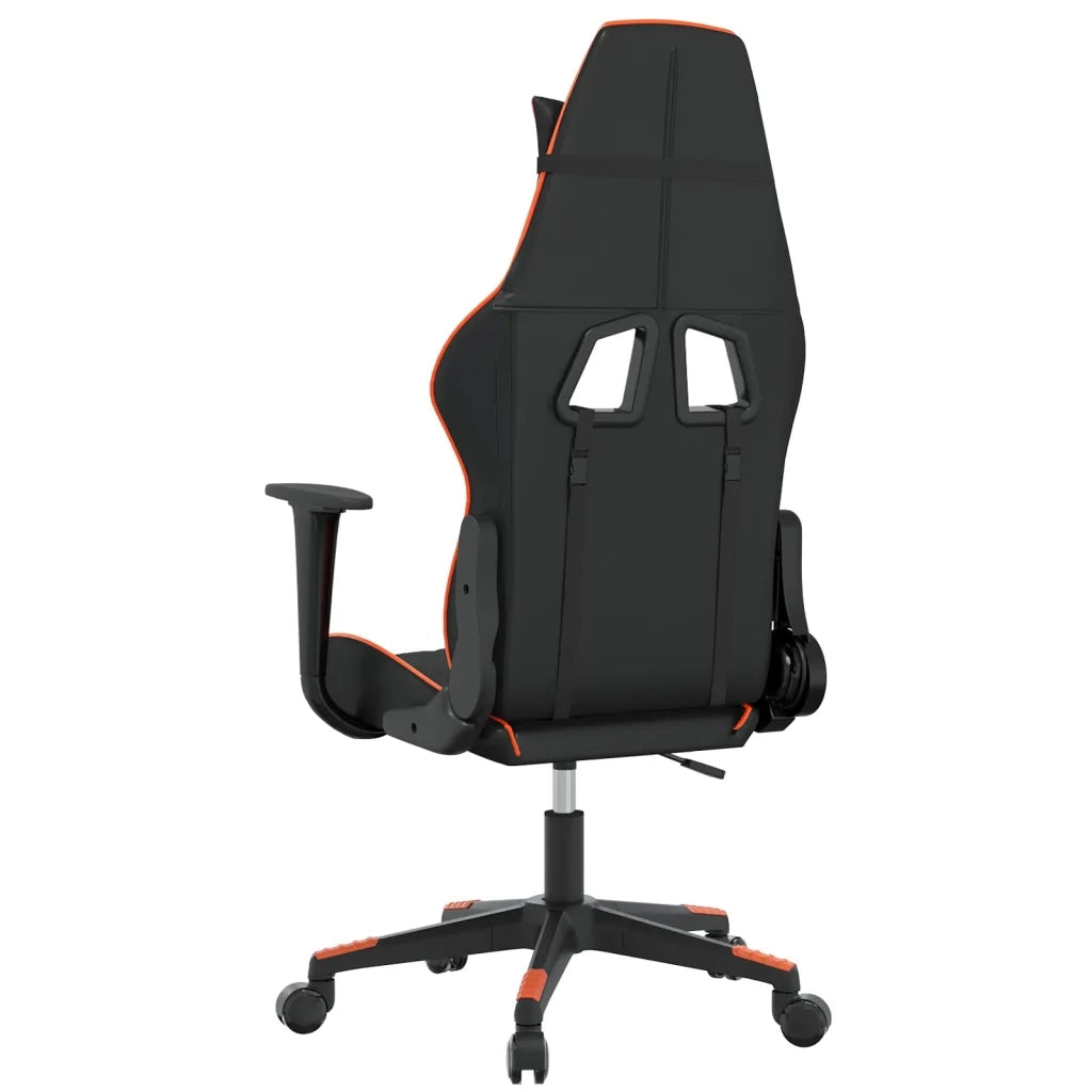 Sedia da Gaming | Sedia da e-sports Massaggiante Nero e Arancione in Similpelle