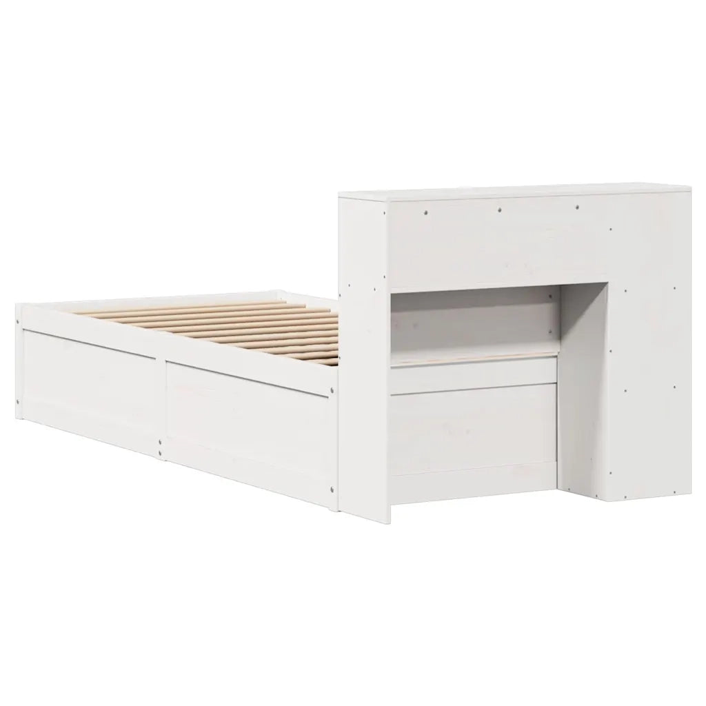Giroletto senza Materasso-Struttura Letto Bianco 75x190 Legno Massello di Pino 804660