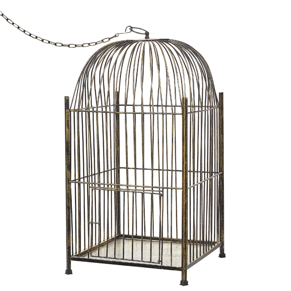 Lanterna decorativa in metallo dorato a forma di gabbia da appendere decorazione moderna