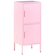 Mobile contenitore a 2 ante in acciaio rosa per l'ufficio domestico con 4 ripiani stile industriale moderno