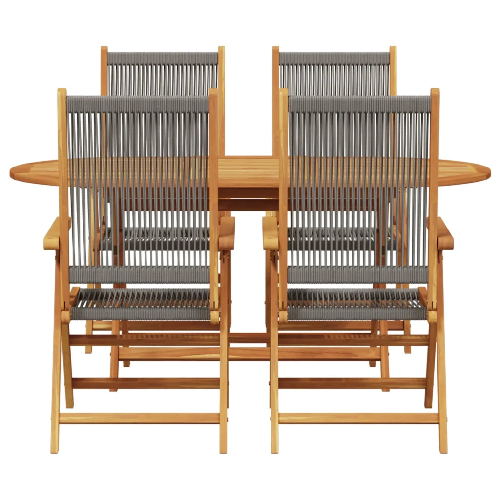 Set da Pranzo per Giardino 5 pcs Grigio 3375738