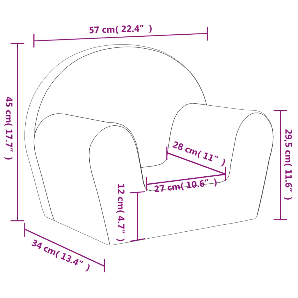 Divano per Bambini-Sofa-Divanetto rosa in morbido peluche 643387