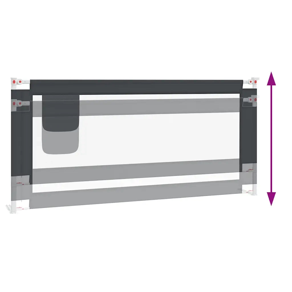 Sponda Letto Sicurezza Bambini Grigio Scuro 200x25 cm Tessuto 10233