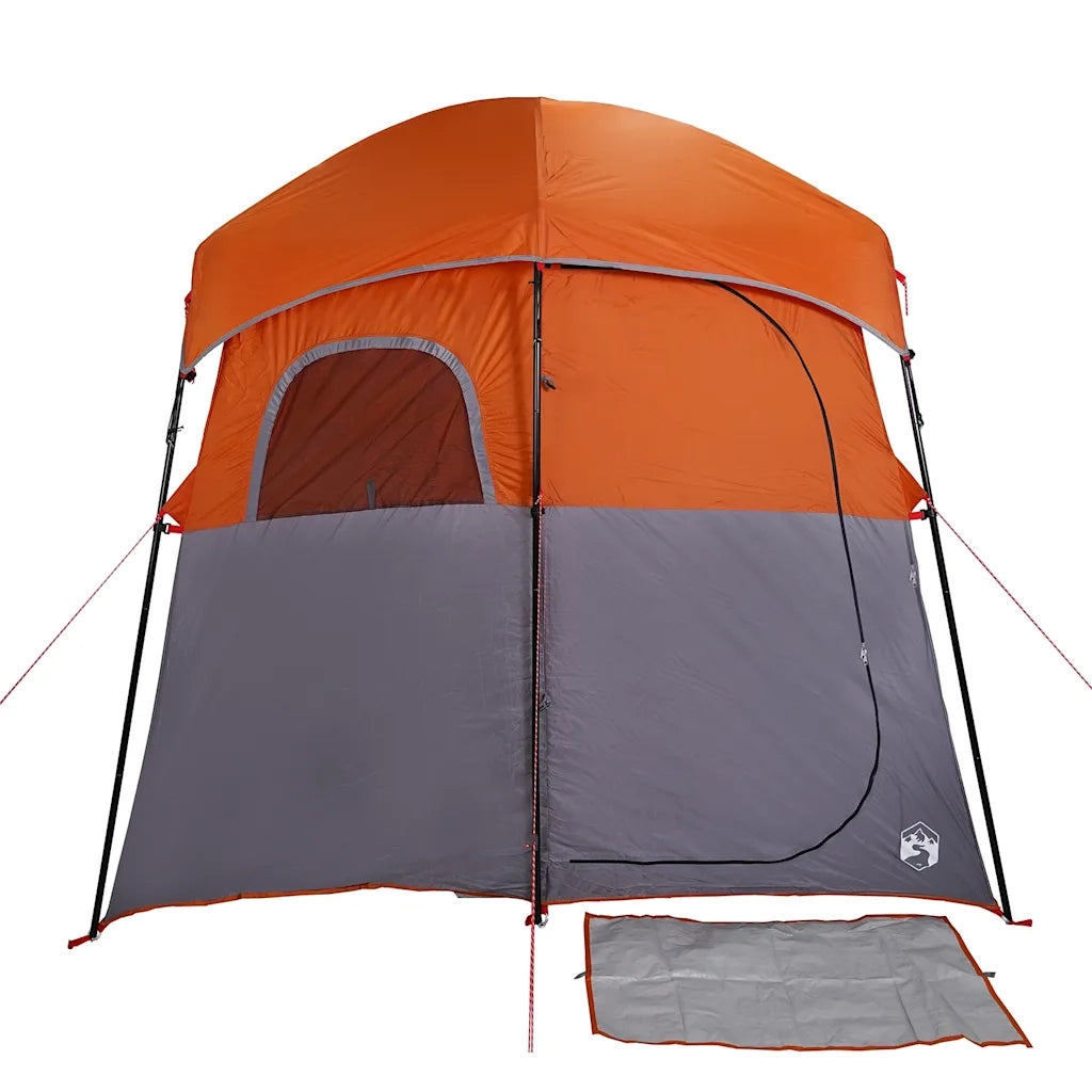 vidaXL Tenda da Doccia 2 Persone Grigio e Arancione Impermeabile
