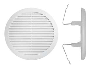 GRIGLIA AERAZIONE TONDA CON MOLLA IN PLASTICA- - ø mm.120/160 - 10 pezzi