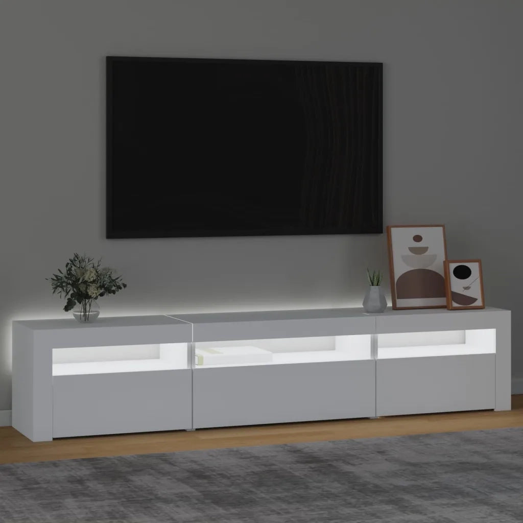 Mobile Porta TV con Luci LED Bianco 195x35x40 cm cod mxl 9142