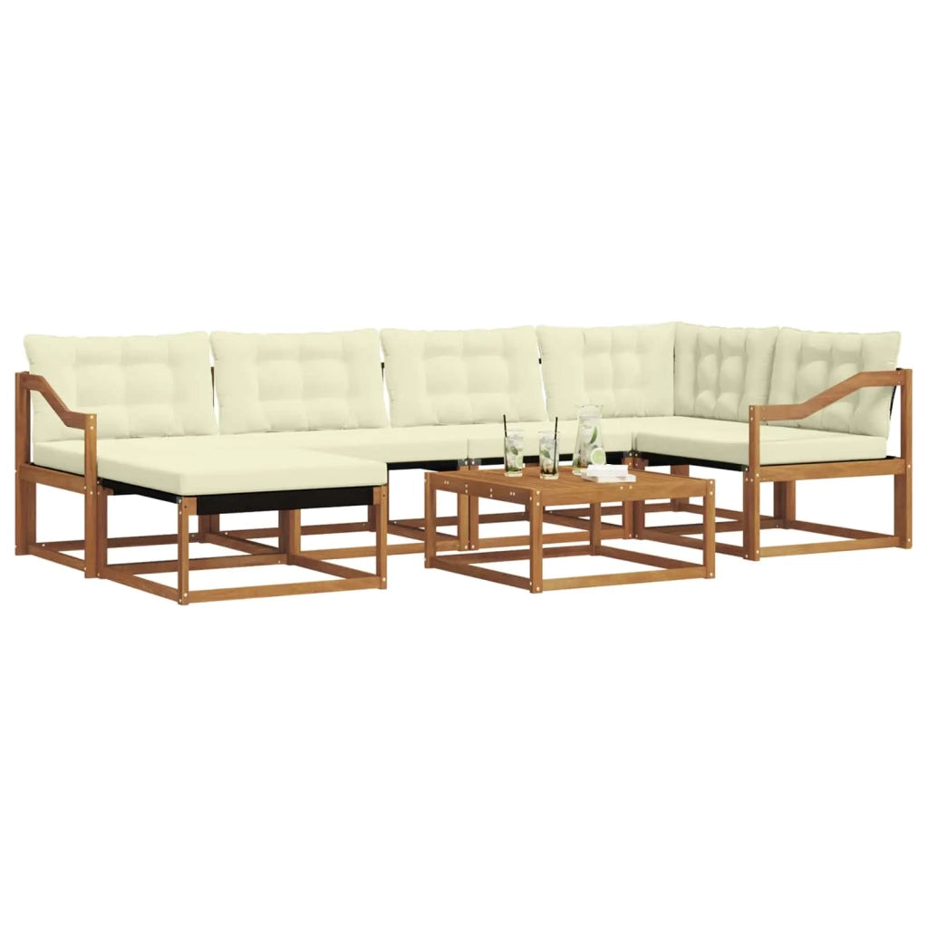 Set di divani da esterno con cuscino 19 pcs Naturale e Crema 3369657