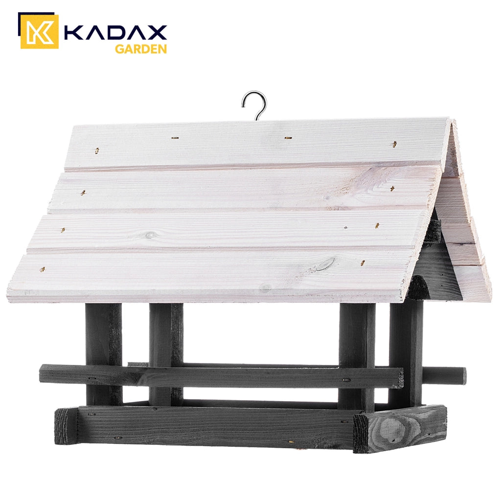 KADAX Grande mangiatoia per uccelli in legno da appendere, decorazione da giardino.