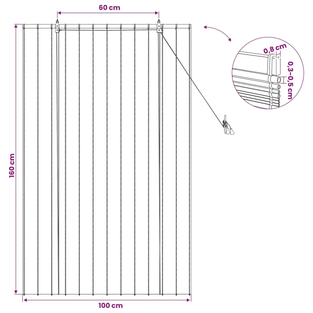 Tenda a rullo Naturale 100 x 160 cm Giunco 42034645