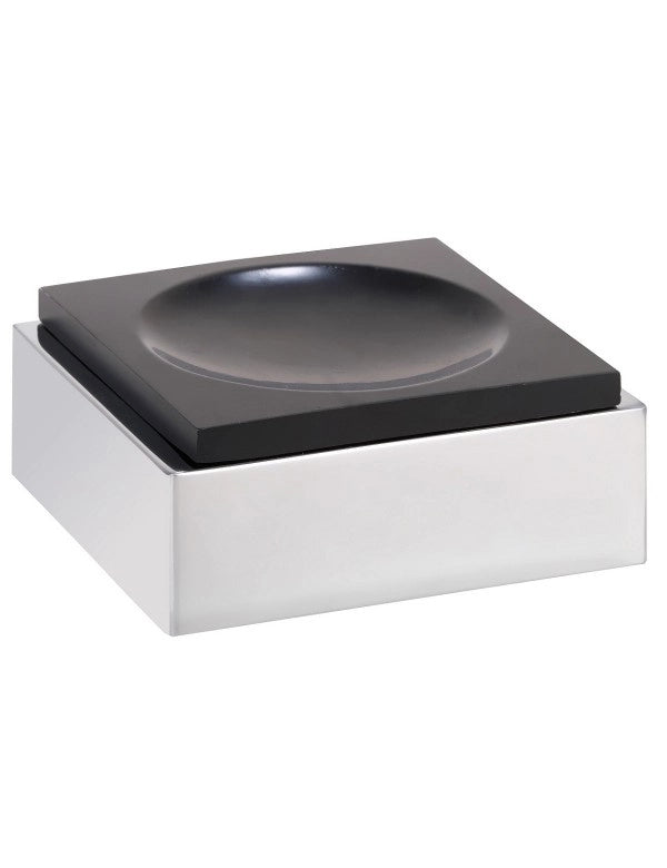 Portasapone da parete GAMMA in resina nera opaca 10,5 x9,5 x4,5 cm