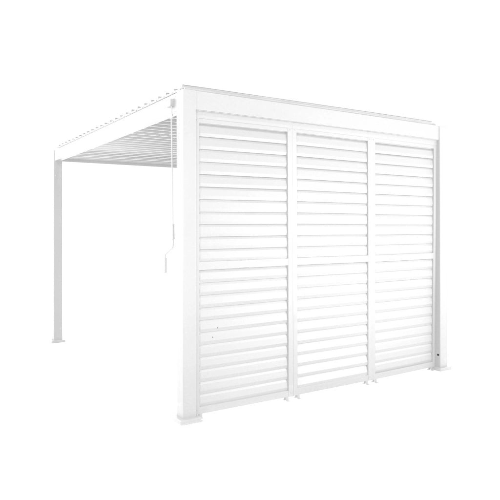 Pergola bioclimatica 3x4m in alluminio + 3 persiane 1m lamelle