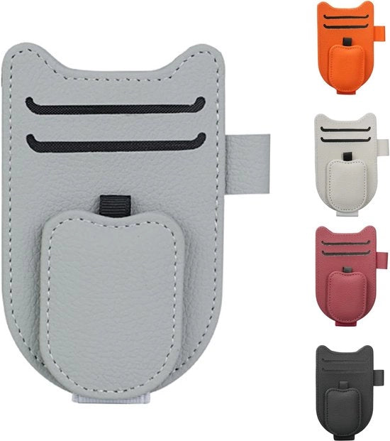 Ombrellino per auto con portacenere Ombrello per auto con clip di ricarica Multifunzionale portacenere per auto in pelle con clip di ricarica (grigio)