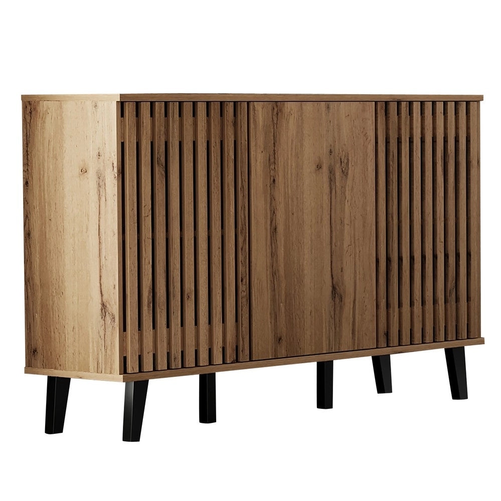 Credenza Laterale ¨C MINIMAL ¨C Bianco, Legno, 3 Ante, Ripiani, 150x40x95 cm
