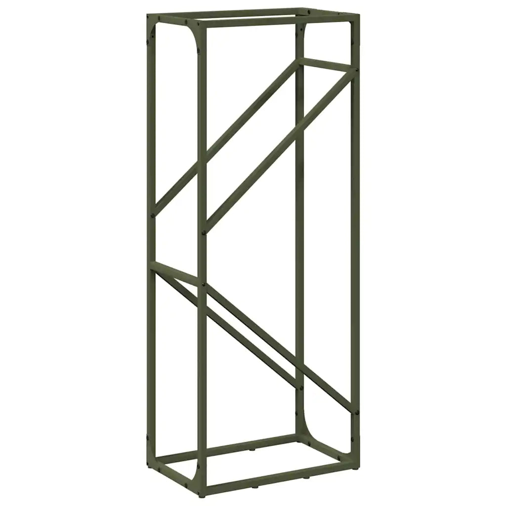 Rastrelliera per Legna da Ardere Verde Oliva 40x25x100 cm CFW3060200