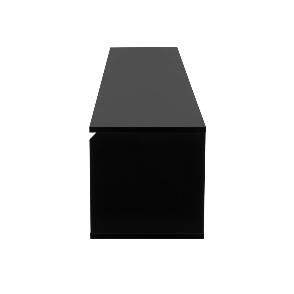 OKWISH Mobile TV con Vano Chiuso e Spazio Aperto, LED USB, Finitura Lucida, per Soggiorno, MDF, 180 x 35 x 30 cm