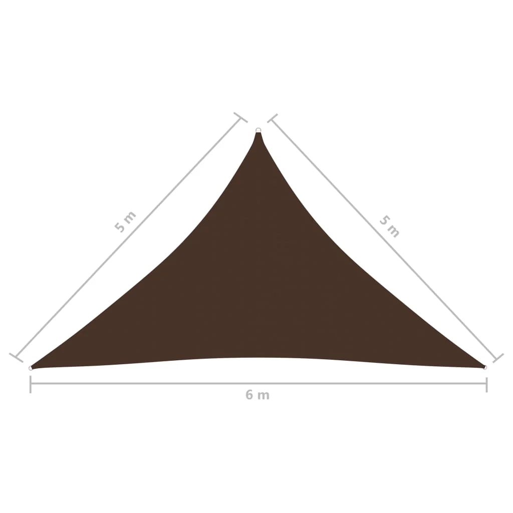 Vela ombreggiante triangolare in tessuto Oxford 5 x 5 x 6 m marrone 02_0009917
