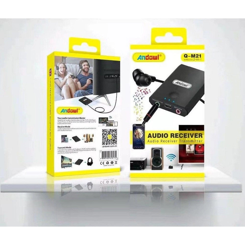 Trade Shop - Ricevitore Trasmettitore Audio Ricaricabile Bluetooth Per Tv Stereo Cuffie Q-m21 -