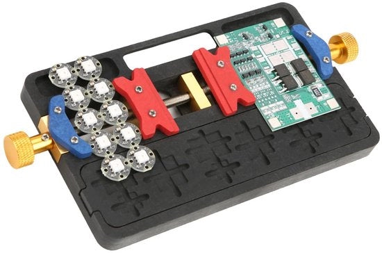 Supporto per lastre di stampa - Ondersteuning voor Printplaten - Carcassa in acciaio leggero - Resistente al calore - Formato compatto - 15x9x1,2 cm - Supporto per lastre di stampa