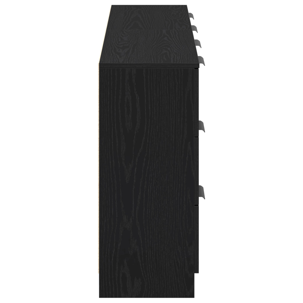 Credenze 2 pz Nero Rovere 60x30x70 cm Legno ingegnerizzato