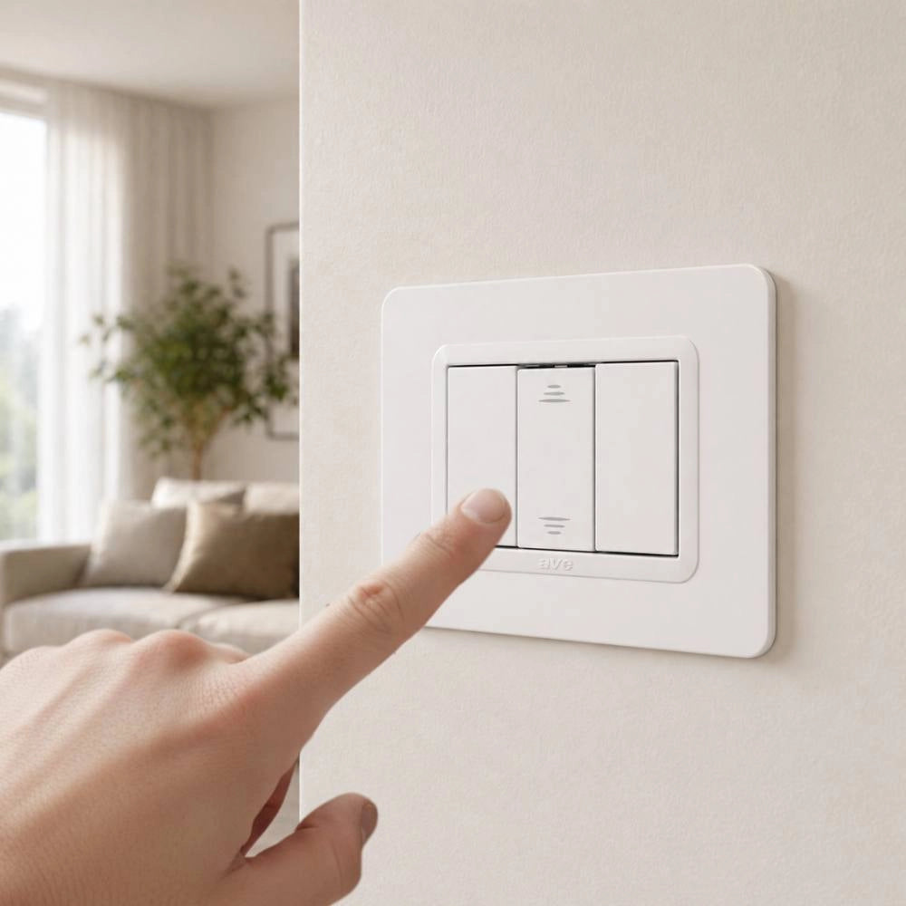 Interruttore unipolare con gemma illuminabile ave domus s44